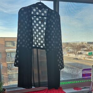 Black and White Polka Dot Women's Cardigan